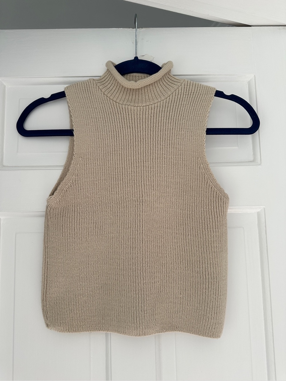 Missguided Petites Beige Sweater Vest Tank Turtleneck in Size 2